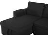 Right Hand Fabric Corner Sofa Bed with Storage Black NESNA_717067