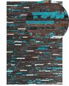 Vloerkleed patchwork bruin/blauw 140 x 200 cm KISIR_764714