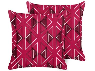 Gartenkissen geometrisches Muster rosa 45 x 45 cm 2er Set MEZZANO