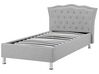Šedá čalouněná postel Chesterfield s úložištěm 90x200 cm METZ_799472