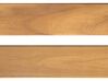 Gartenbank zertifiziertes Holz hellbraun 120 cm Auflage blau gestreift VIVARA_776038