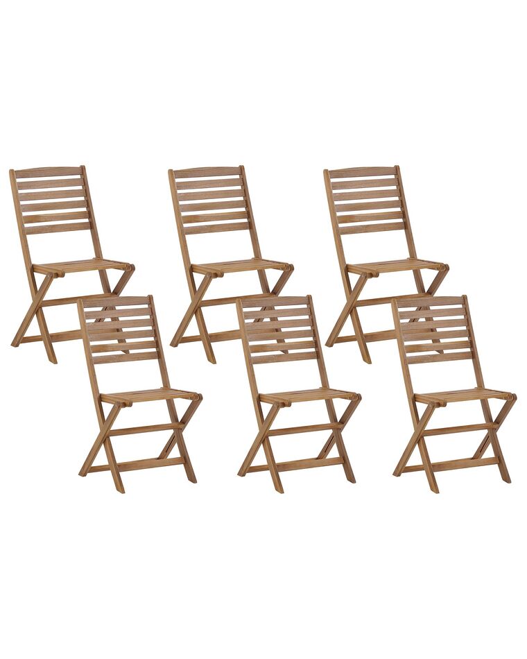 Lot de 6 chaises de jardin bois clair TOLVE_784145