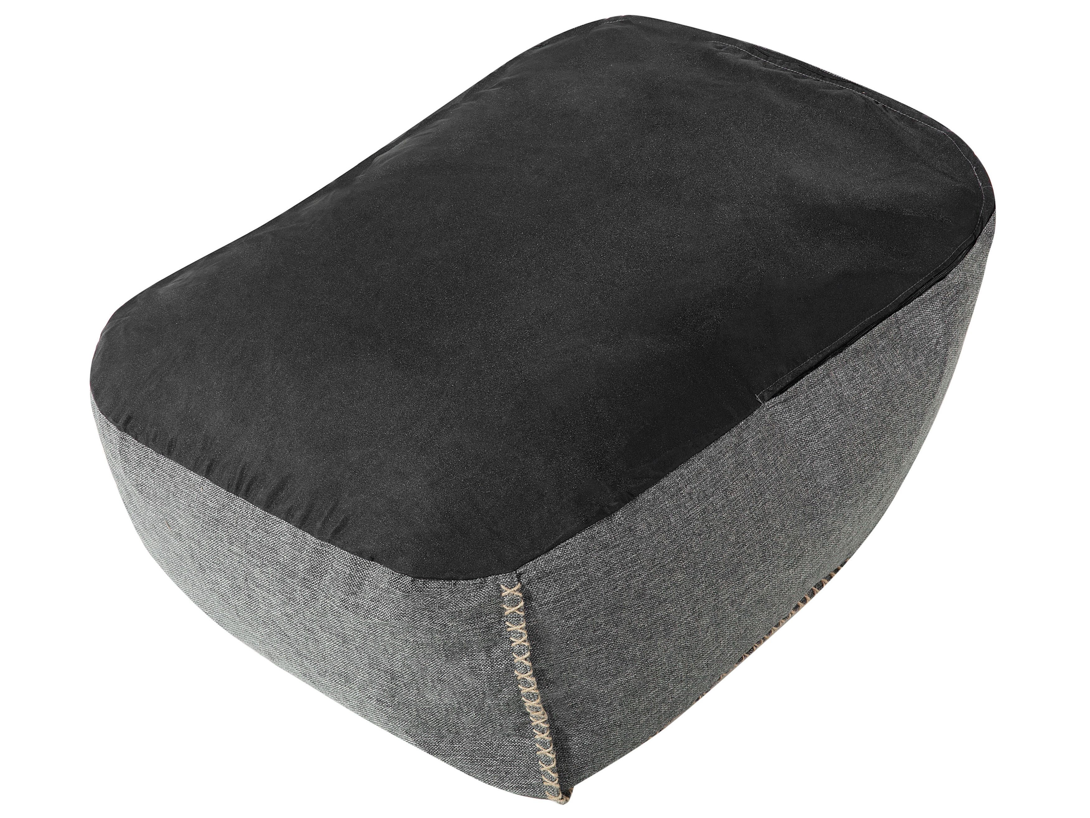 Linen Bean Bag Chair Grey DROP Beliani.co.uk
