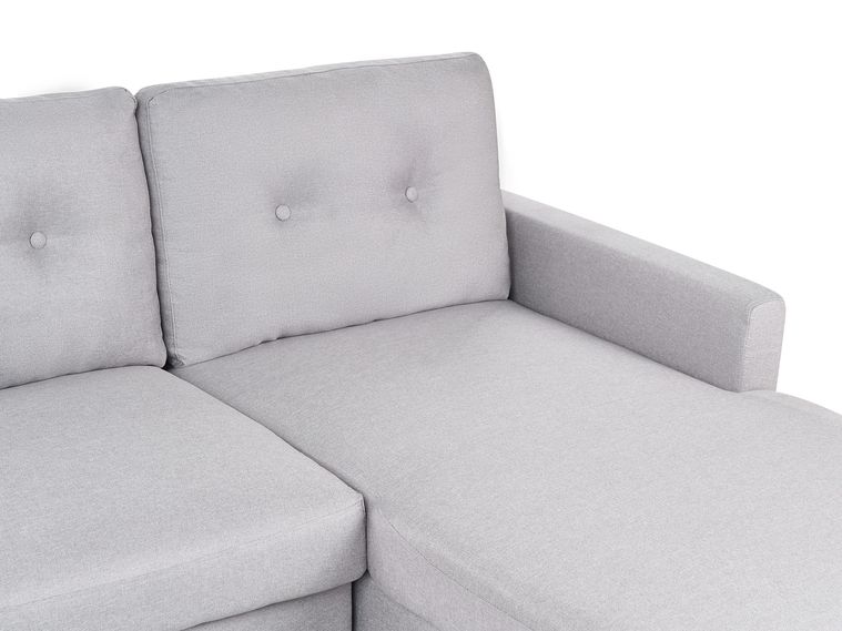 Left Hand Corner Sofa Bed with Storage Light Grey FLAKK Beliani.co.uk