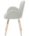 Conjunto de 2 sillas de comedor de poliéster gris claro/madera clara BROOKVILLE_731283