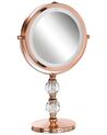 Lighted Makeup Mirror ø 18 cm Rose Gold CLAIRA_813654
