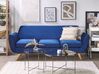 Velvet 3-Seater Sofa Cover Blue BERNES_792962