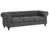 3 Seater Fabric Sofa Grey CHESTERFIELD_675358