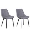 Conjunto de 2 sillas de comedor de piel sintética gris/negro MELROSE II_716666