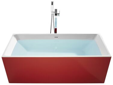 Vasca da bagno freestanding rossa 170 x 81 cm RIOS