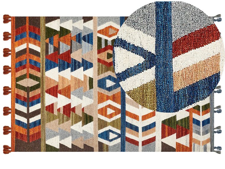 Wool Kilim Area Rug 200 x 300 cm Multicolour KAGHSI_858204