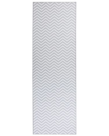 Vloerkleed polyester wit/grijs 80 x 240 cm SAIKHEDA