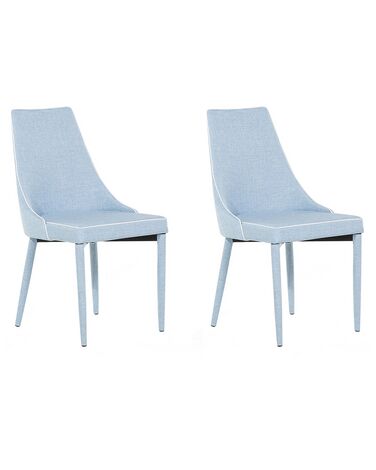 Set of 2 Fabric Dining Chairs Blue CAMINO