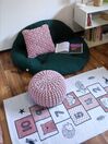 Cotton Knitted Pouffe 50 x 35 cm Pink CONRAD_838268
