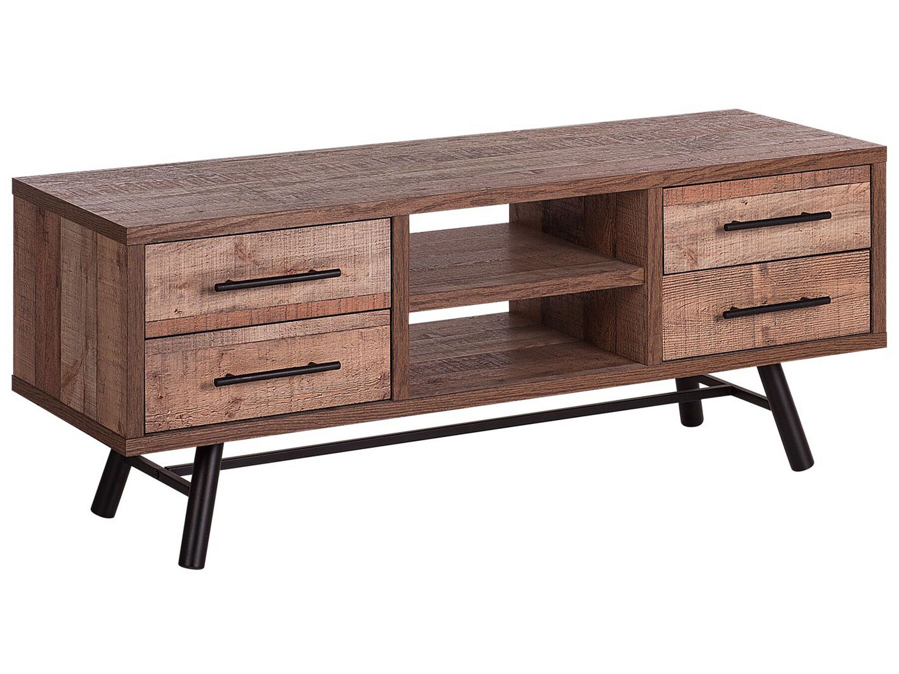 Rustic TV Cabinet TV Furniture 4 Drawer Light Wood Shade Atlanta-