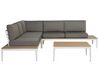 Lounge Set Aluminium weiß 4-Sitzer Auflagen grau POSITANO_688264