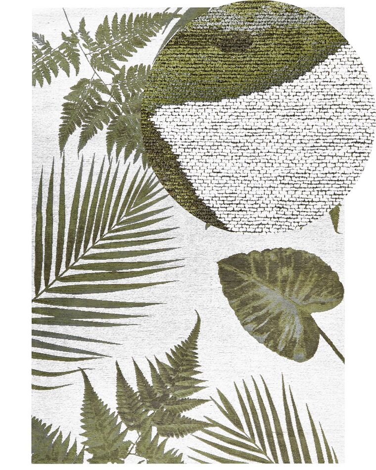 Tapete de algodão com motivo de folhas verde 200 x 300 cm BARZAH_854028