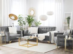 5-istuttava harmaa samettiverhoiltu sohvaryhmä ABERDEEN