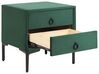 Sametová souprava nábytku postel 160 x 200 cm +2 noční stolky tmavě zelená SEZANNE_892548
