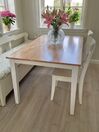 Zestaw do jadalni stół i 4 krzesła drewniany jasny z białym GEORGIA_829664