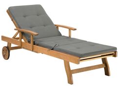 Akaasiapuinen aurinkotuoli tummanharmaalla pehmusteella JAVA