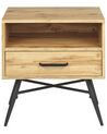 Mesa de cabeceira com 1 gaveta em madeira clara LUBOCK_860424