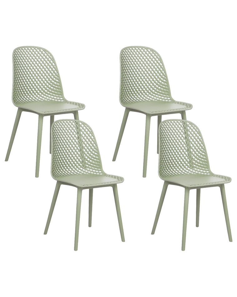 Set of 4 Dining Chairs Green EMORY_876536