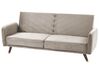 Sofa rozkładana welurowa beżowoszara SENJA_850519