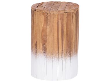 Tavolino legno di teak chiaro/bianco ⌀ 30 cm MOVAS