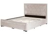 Velvet EU King Size Bed with Storage Beige LIEVIN_858034