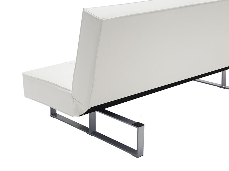 Faux Leather Sofa Bed White DERBY Beliani.co.uk
