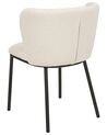 Sada 2 čalouněných jídelních židlí krémové bílé MINA_872131