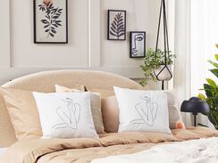 Valkoinen koristetyyny setti 2 kpl 45 x 45 cm MEADOWFOAM