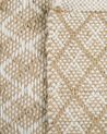 Teppich beige 50 x 80 cm kariertes Muster Kurzflor AKBEZ_791012