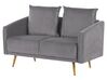 2-Sitzer Sofa Samtstoff grau mit goldenen Beinen MAURA_789155