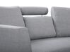7-Sitzer Sofa hellgrau halbrund mit Ottomane ROTUNDE_709296