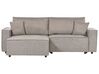Right Hand Fabric Corner Sofa Bed with Storage Taupe KARILA_886032
