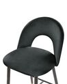 Zestaw 2 krzeseł barowych welurowy czarny FALTON_795828