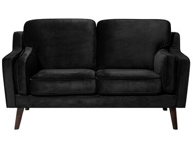 2-Sitzer Sofa Samtstoff schwarz LOKKA