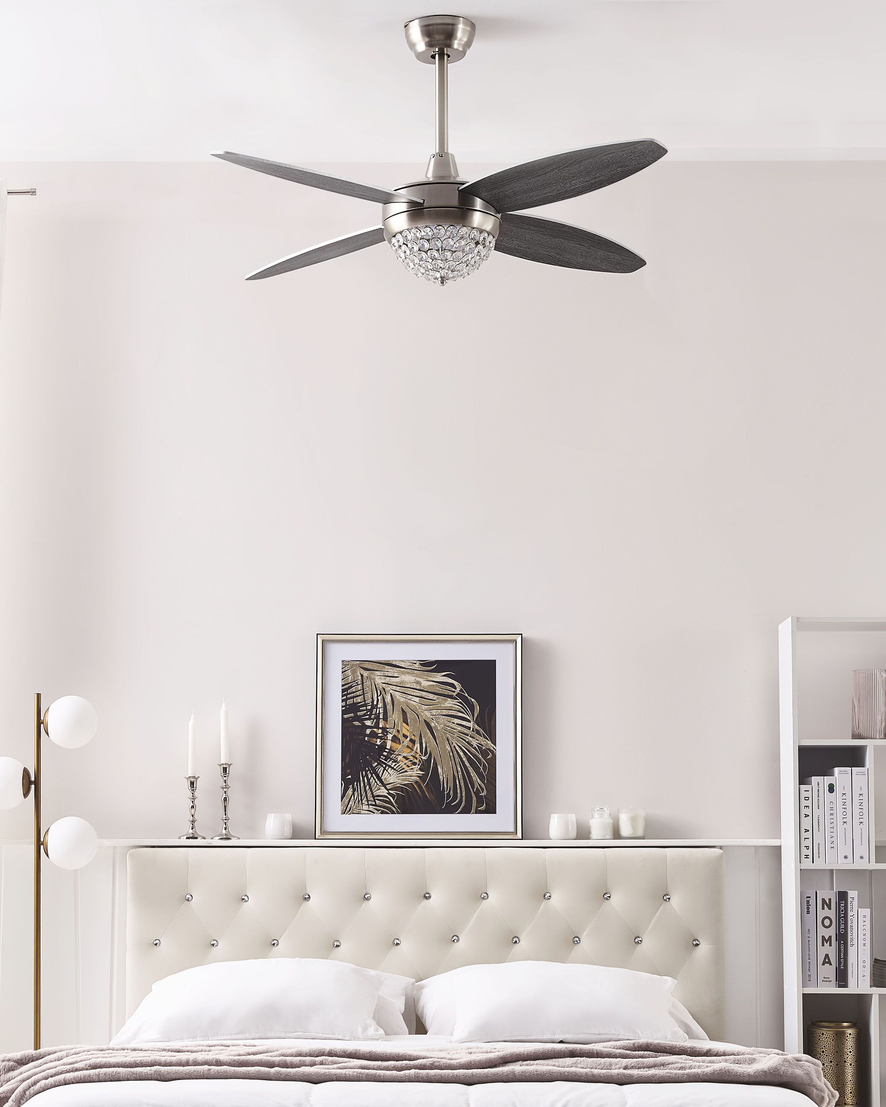 Ceiling Fan With Light Silver With Grey Zarqa Beliani De Remote control included silver ceiling fans lighting the.