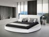 Leather EU Super King Size Bed White LAVAL_106620