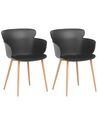 Set of 2 Dining Chairs Black SUMKLEY_783766