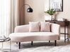 Chaise longue rechtszijdig fluweel roze CHAUMONT_871183