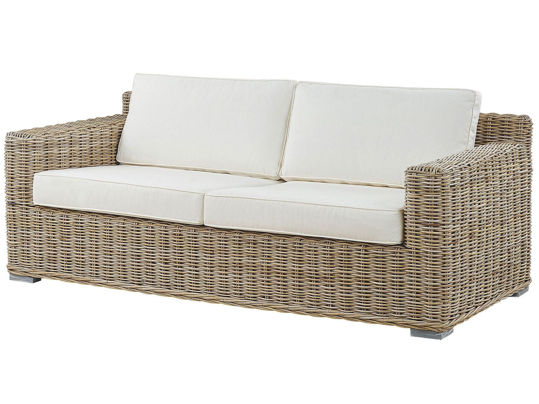 Rattan Garden Sofa Light Brown ARDEA Beliani.co.uk