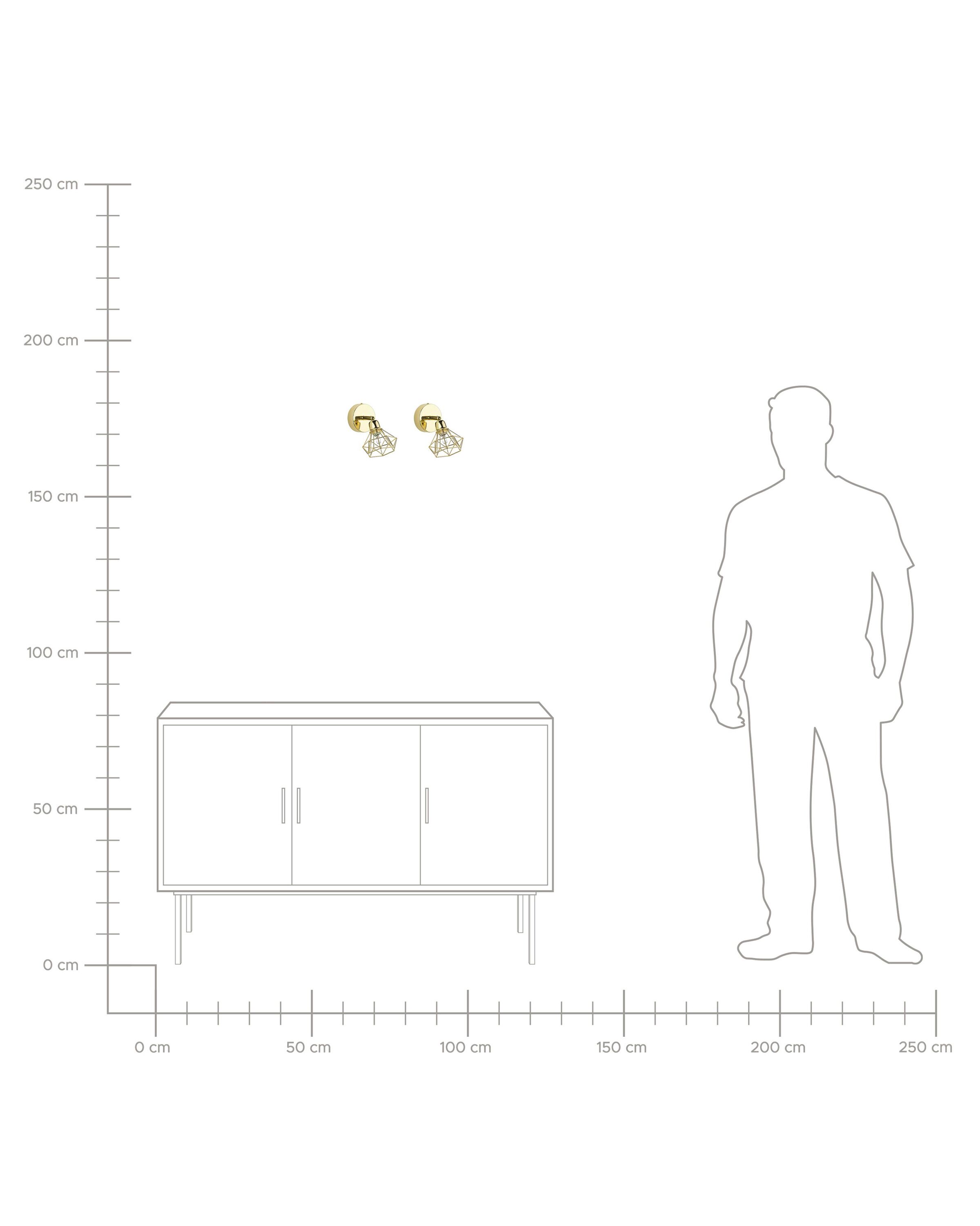 Zestaw 2 lamp ściennych złote ERMA