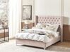 Zamatová posteľ 140 x 200 cm ružová LUBBON_832446