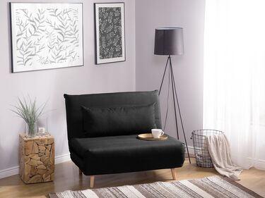 Fabric Single Sofa Bed Black SETTEN
