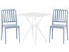 Balkonset Kunststoff blau / weiß 2 Stühle SERSALE_820106