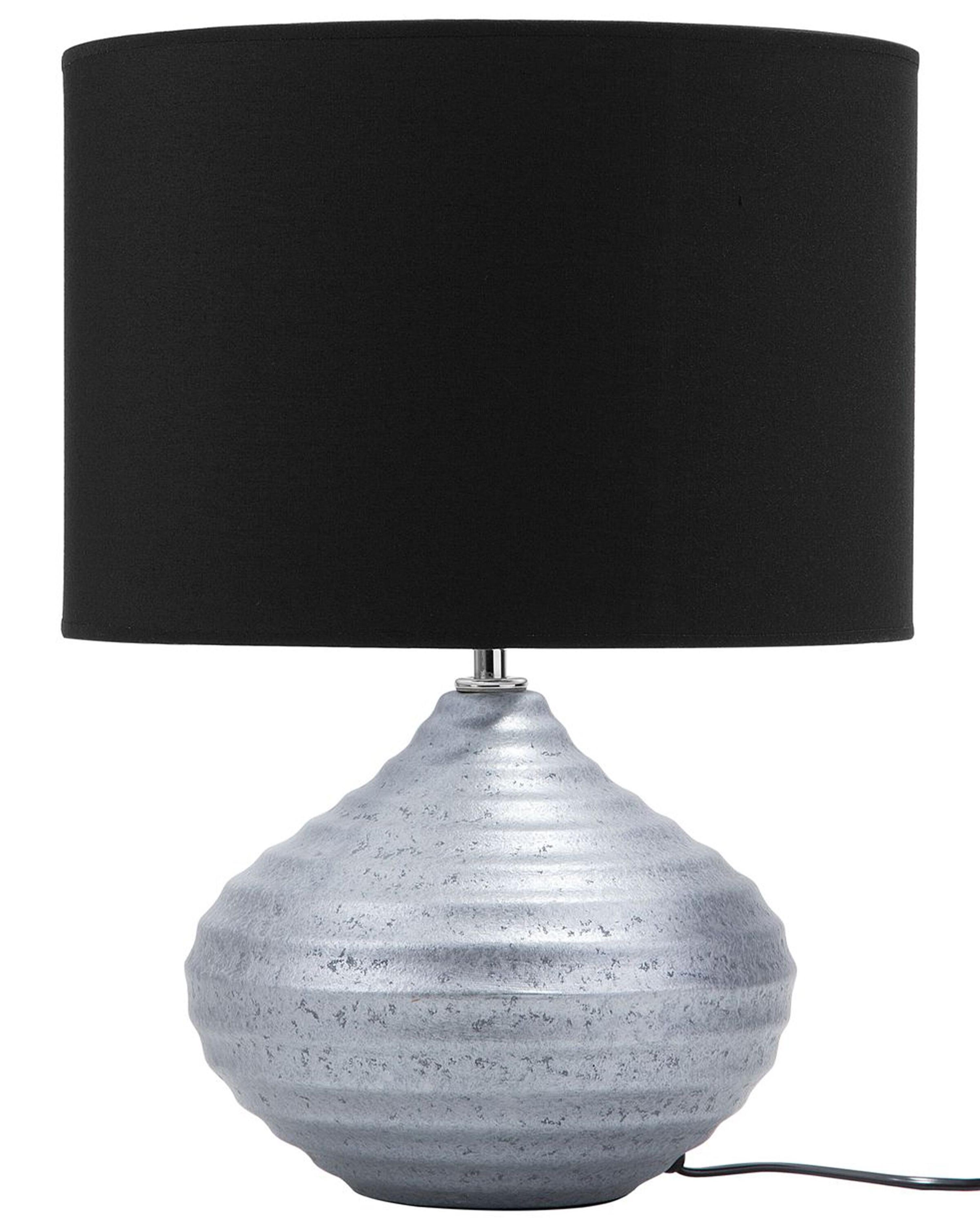 Ezüstszínű kerámia asztali lámpa 42 cm KUBAN_877529