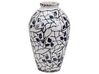 Vaso de cerâmica grés branca e azul marinho 22 cm MALLIA_810740